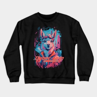 Cyber Llama Colorful Sci-Fi Design Crewneck Sweatshirt